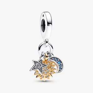 (image pour) Charme suspendu triple céleste Pandora bicolore - 762676C01