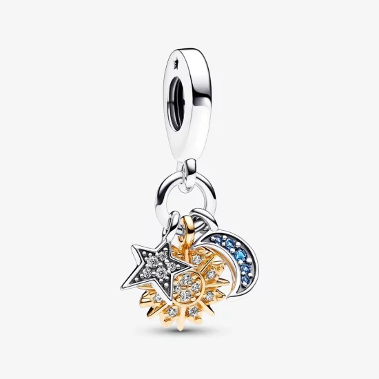 (image pour) Charme suspendu triple céleste Pandora bicolore - 762676C01