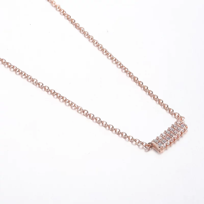 (image pour) Collier Pandora Timeless Pavé à double rangée de barres - 382621C01-45 - Afficher 2