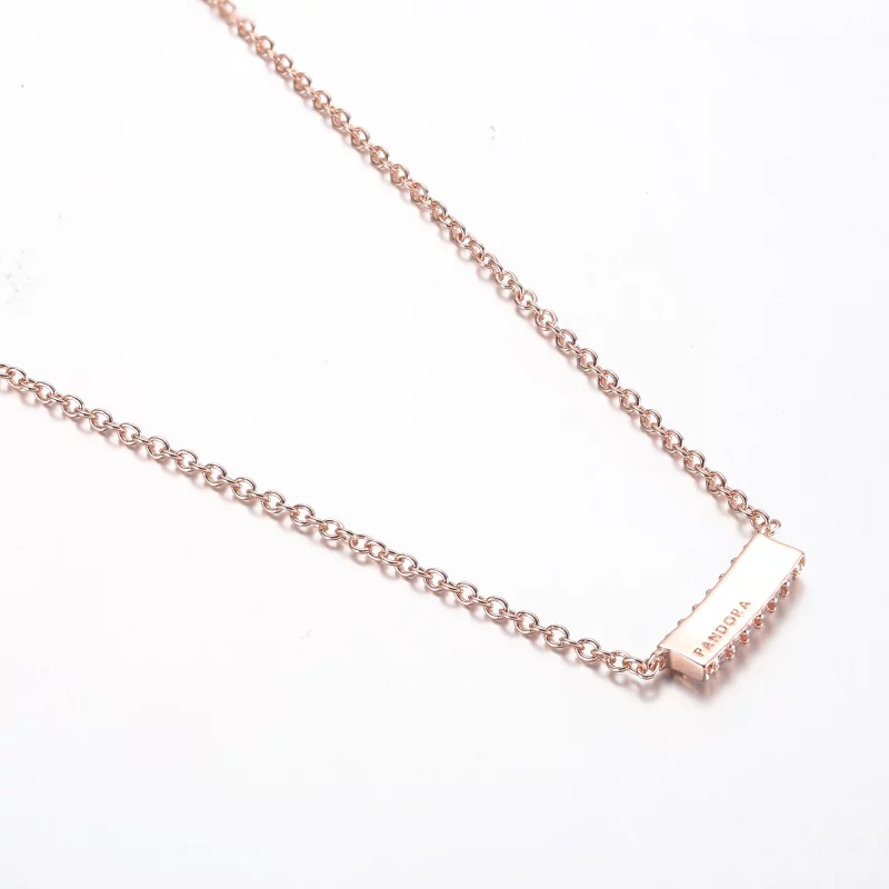 (image pour) Collier Pandora Timeless Pavé à double rangée de barres - 382621C01-45 - Afficher 3