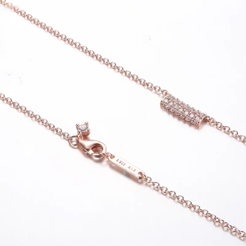 (image pour) Collier Pandora Timeless Pavé à double rangée de barres - 382621C01-45 - Afficher 5