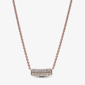 (image pour) Collier Pandora Timeless Pavé à double rangée de barres - 382621C01-45
