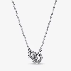 (image pour) Collier pendentif Pandora Signature Intertwined Pavé - 392736C01-45