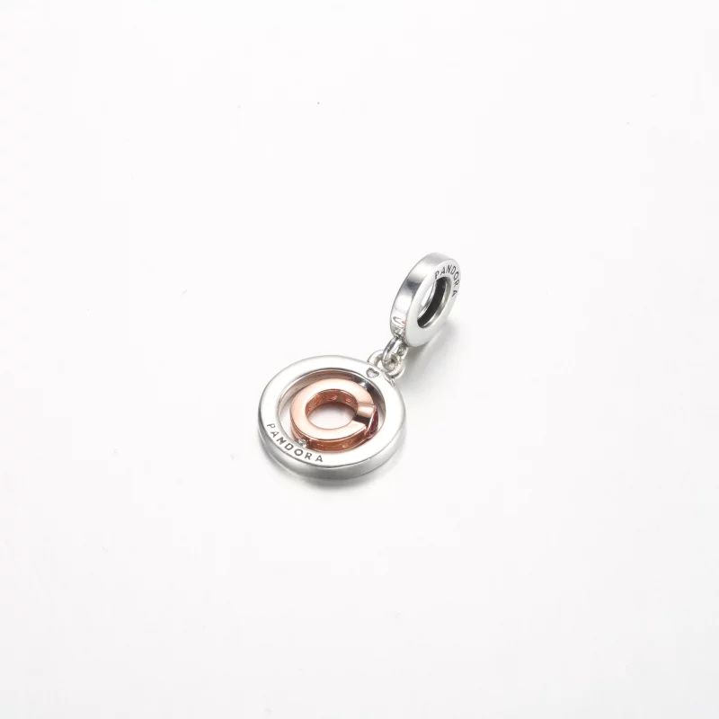 (image pour) Pandora Amour en argent sterling et plaqué or rose 14 carats - pendentif pivotan - Afficher 3