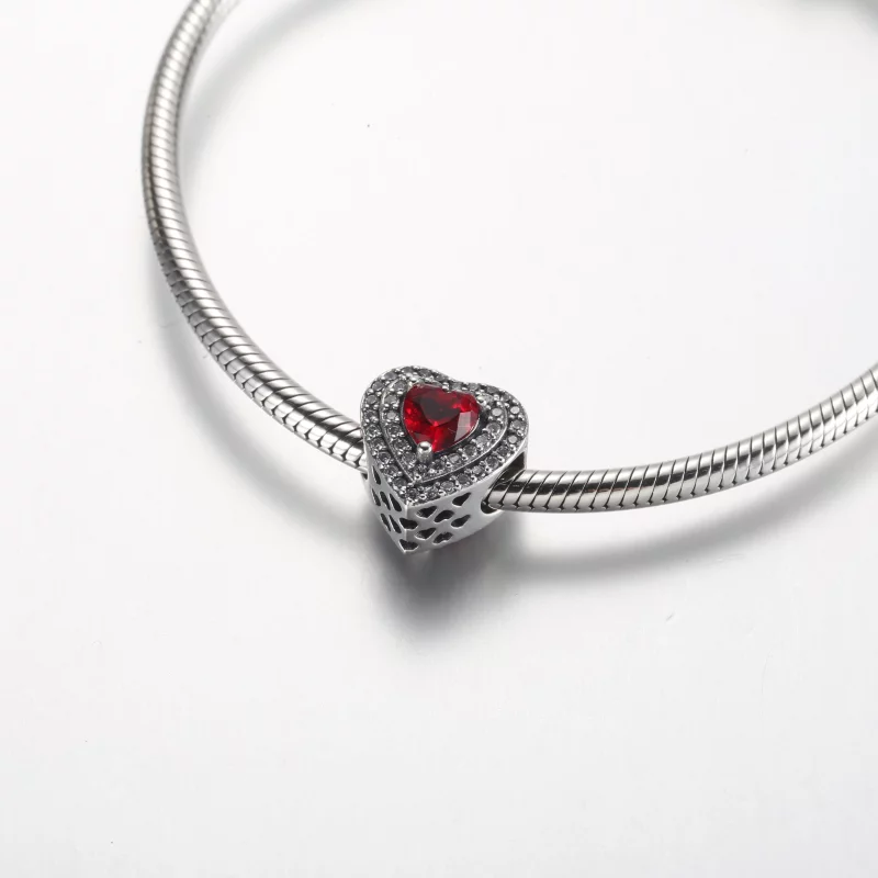 (image pour) Pandora Charm Cœur Étincelant à Niveaux - 799218C02 - Afficher 5
