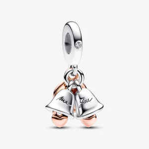 (image pour) Pandora Charm Pendant Double Anneaux de Mariage Bicolore - 782592C01