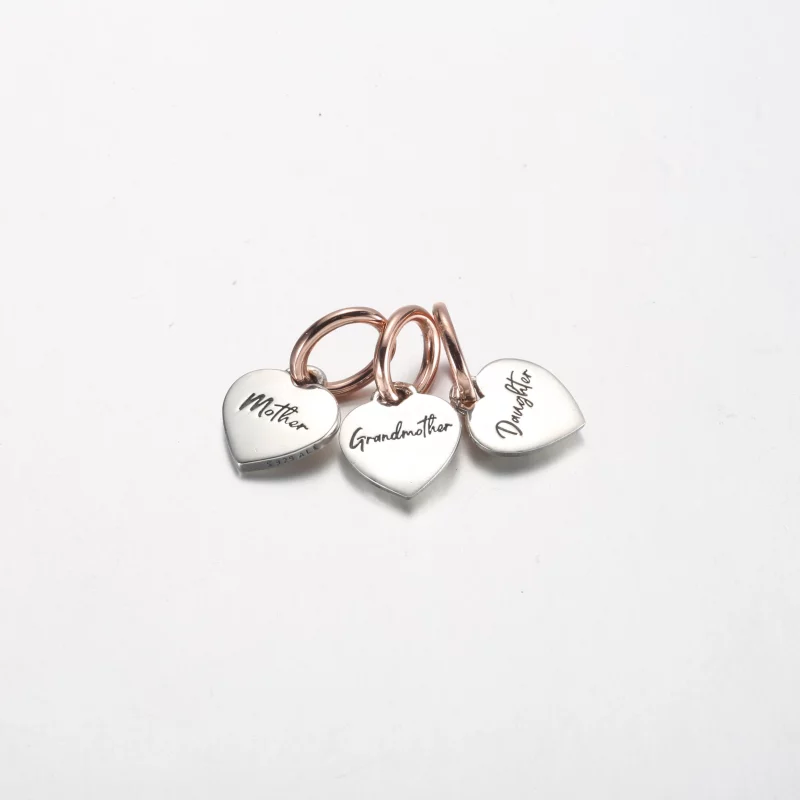 (image pour) Pandora Charm Triple Pendentif Génération de Cœurs Divisibles en Deux Tons - 782 - Afficher 2