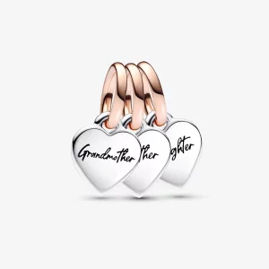Pandora Charm Triple Pendentif Génération de Cœurs Divisibles en Deux Tons - 782648C00 (image pour) Pandora Charm Triple Pendentif Génération de Cœurs Divisibles en Deux Tons - 782648C00