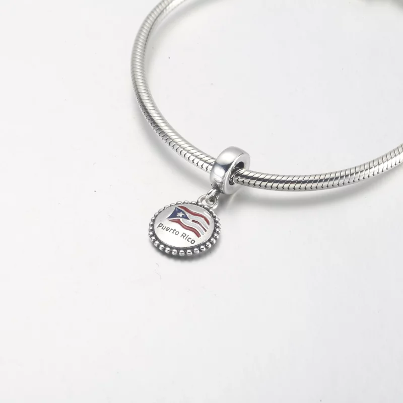 (image pour) Pandora Puerto Rico Flag Dangle - P-D-3993 - Afficher 4