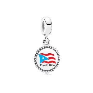 (image pour) Pandora Puerto Rico Flag Dangle - P-D-3993