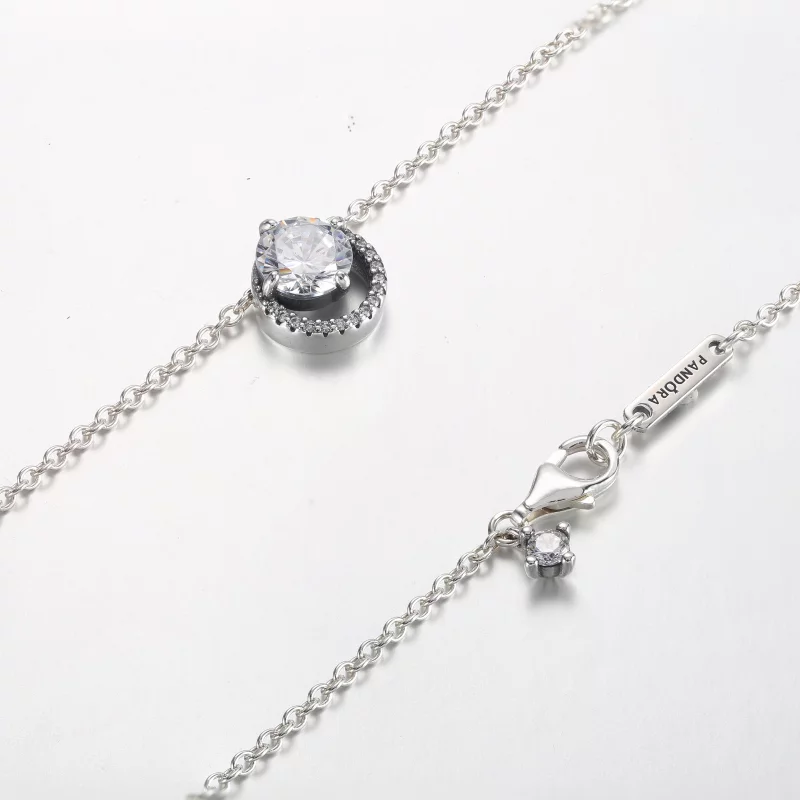(image pour) Pendentif collier Pandora Sparkling Round Halo - 361174C01-45 - Afficher 5