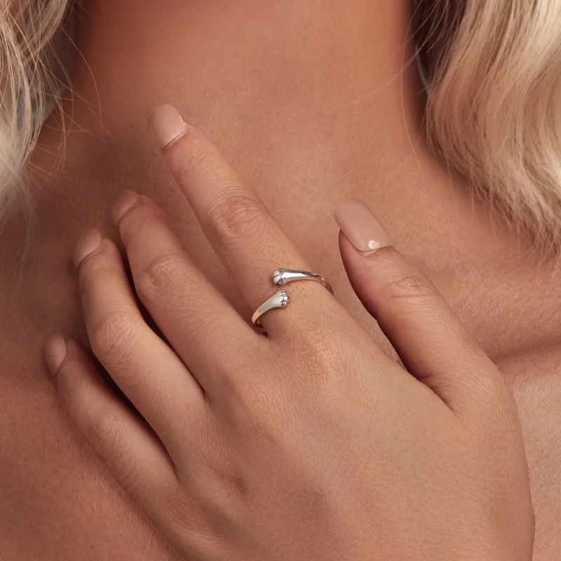 (image pour) Bague d'étreinte de chat de style Pandora - SCR961-E - Afficher 4