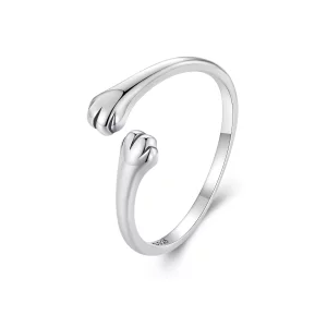 (image pour) Bague d'étreinte de chat de style Pandora - SCR961-E