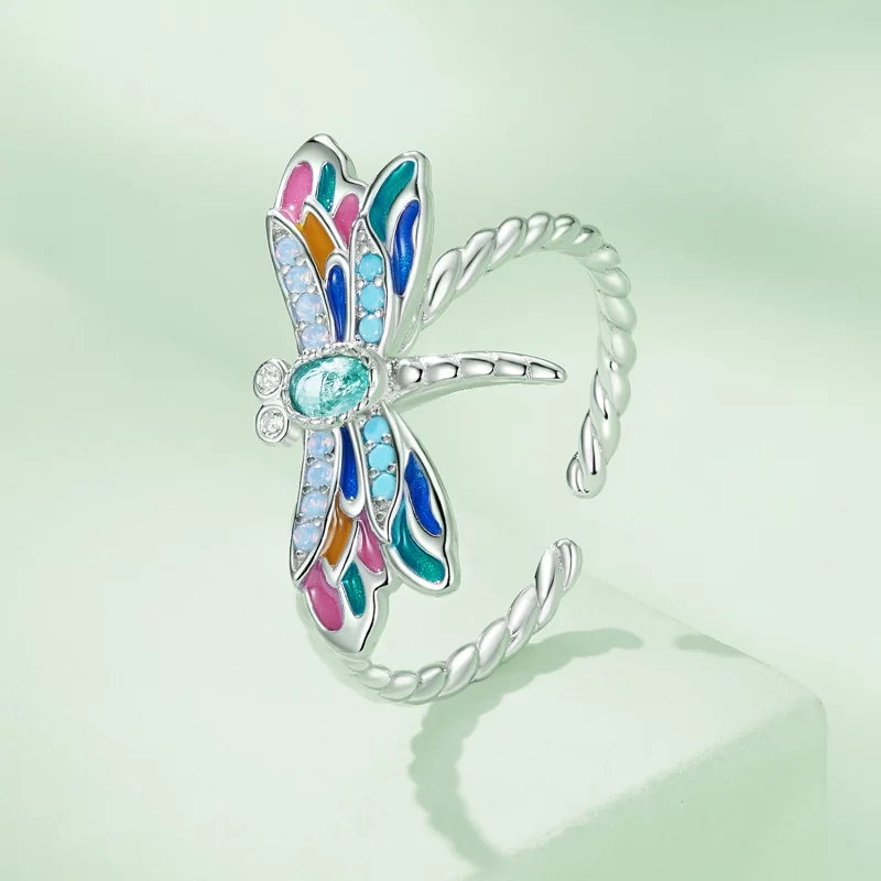 (image pour) Bague de style Pandora avec libellule - BSR385 - Afficher 2