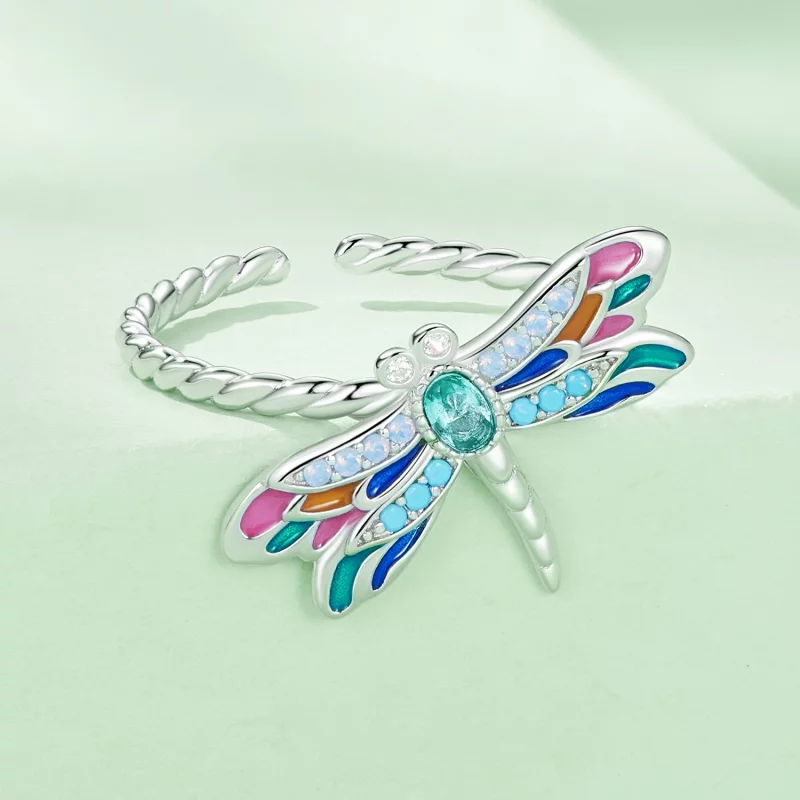 (image pour) Bague de style Pandora avec libellule - BSR385 - Afficher 3