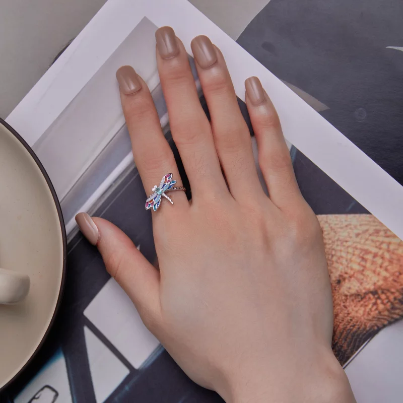 (image pour) Bague de style Pandora avec libellule - BSR385 - Afficher 5