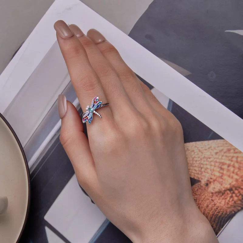 (image pour) Bague de style Pandora avec libellule - BSR385 - Afficher 6