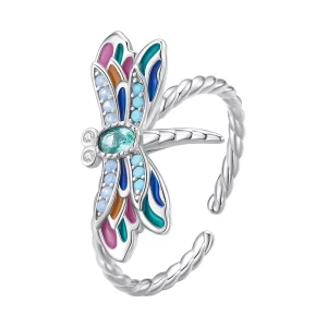 (image pour) Bague de style Pandora avec libellule - BSR385