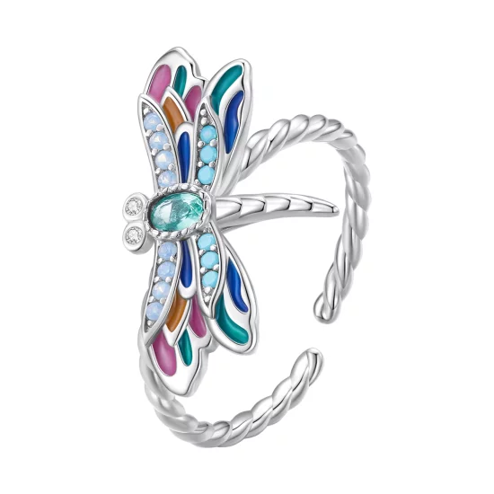 (image pour) Bague de style Pandora avec libellule - BSR385
