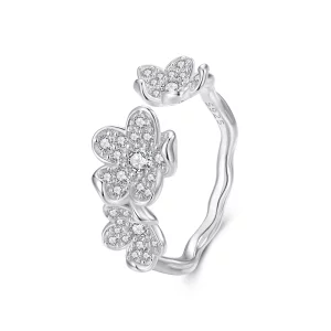 Bague de style Pandora remplie de fleurs - BSR447 (image pour) Bague de style Pandora remplie de fleurs - BSR447
