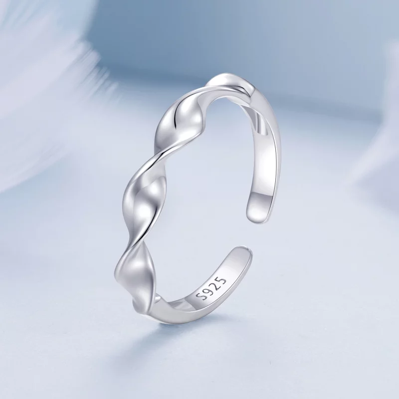 (image pour) Bague en argent sterling torsadée de style Pandora - BSR468-E - Afficher 2