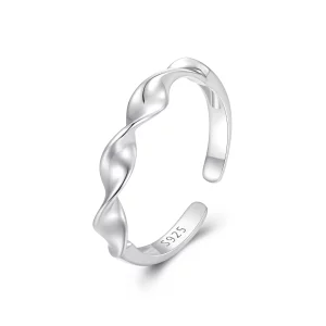 Bague en argent sterling torsadée de style Pandora - BSR468-E (image pour) Bague en argent sterling torsadée de style Pandora - BSR468-E