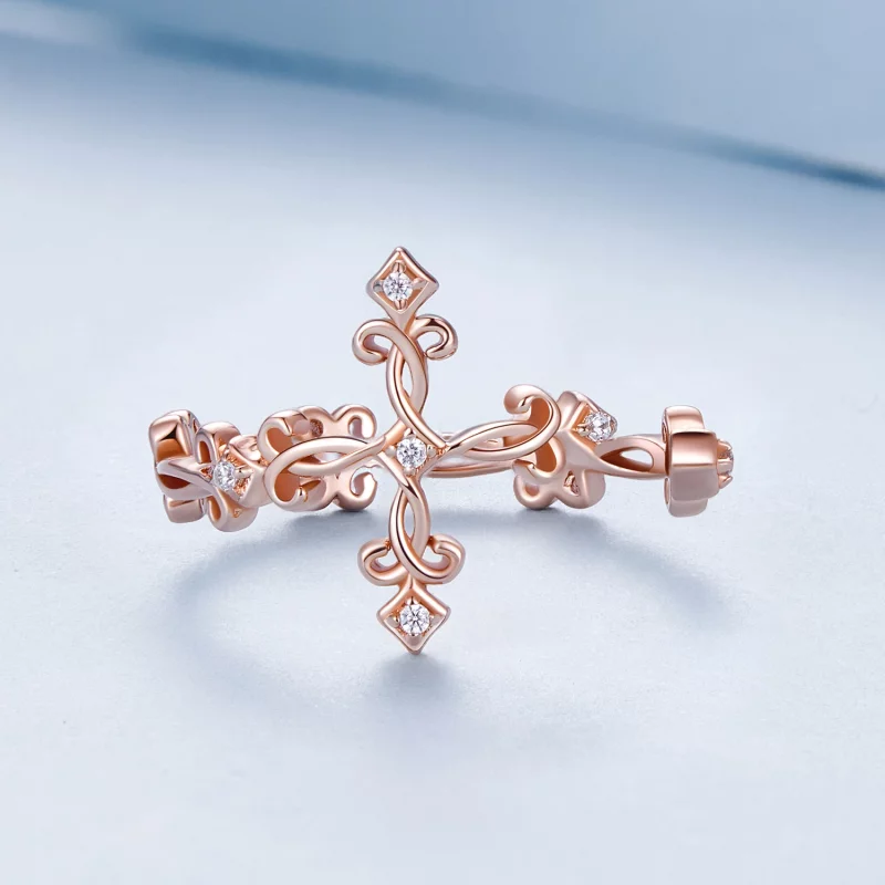 (image pour) Bague en argent style Pandora avec croix - BSR041-C - Afficher 3
