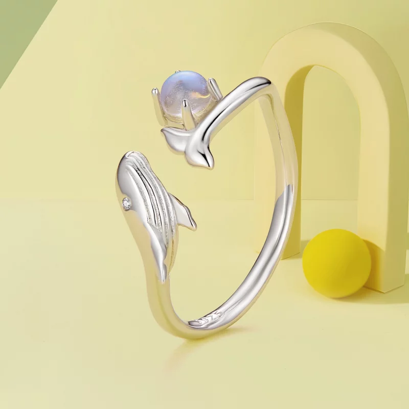 (image pour) Bague ouverte de style Pandora avec motif de baleine - BSR473-E - Afficher 2