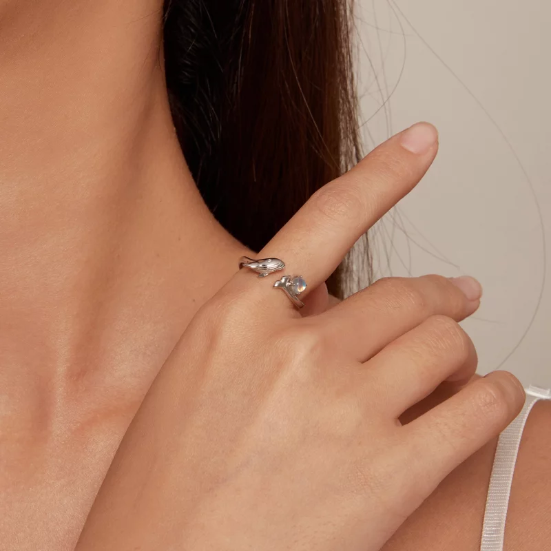 (image pour) Bague ouverte de style Pandora avec motif de baleine - BSR473-E - Afficher 7