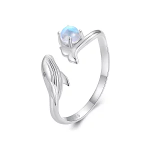 (image pour) Bague ouverte de style Pandora avec motif de baleine - BSR473-E