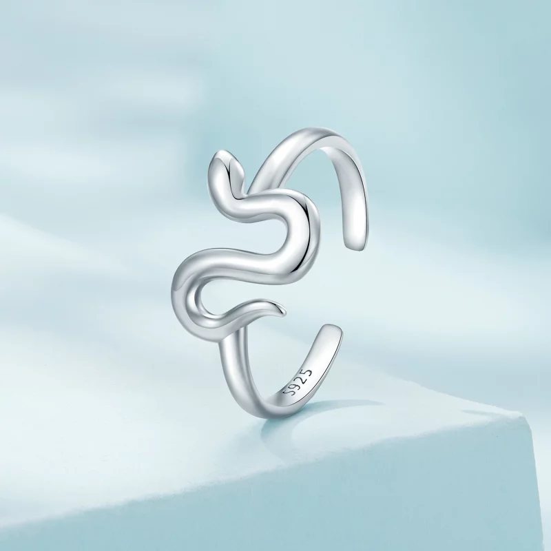 (image pour) Bague ouverte de style Pandora en forme de serpent - SCR926 - Afficher 2