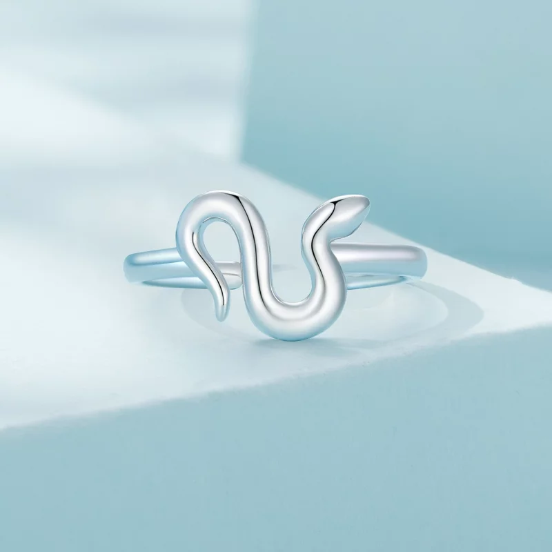 (image pour) Bague ouverte de style Pandora en forme de serpent - SCR926 - Afficher 3