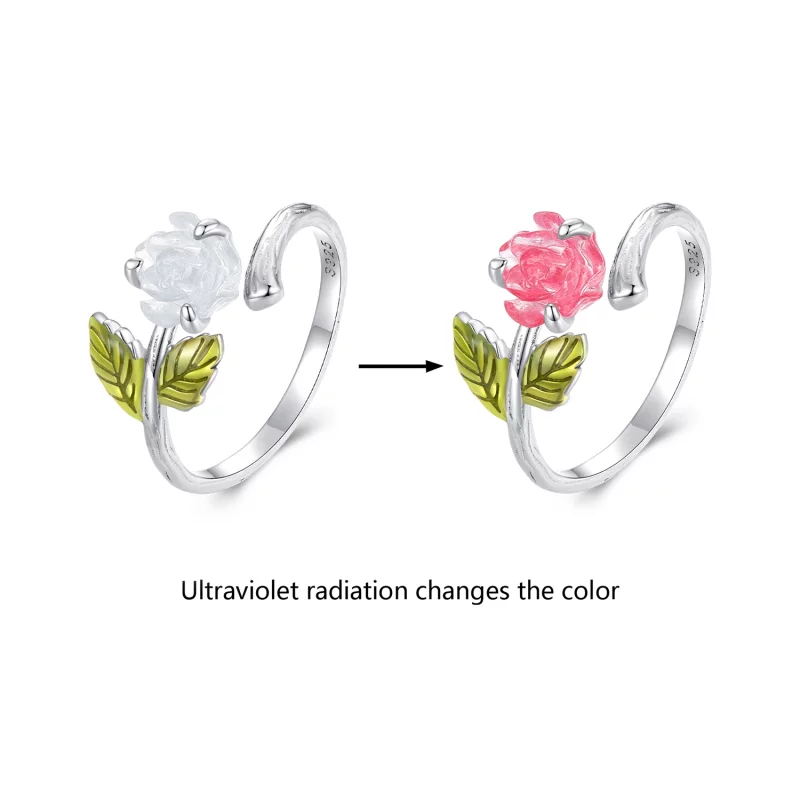 (image pour) Bague ouverte en cristal rose de style Pandora - BSR472-PKE - Afficher 2