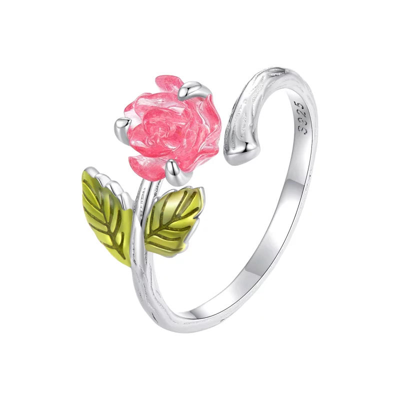 (image pour) Bague ouverte en cristal rose de style Pandora - BSR472-PKE - Afficher 5