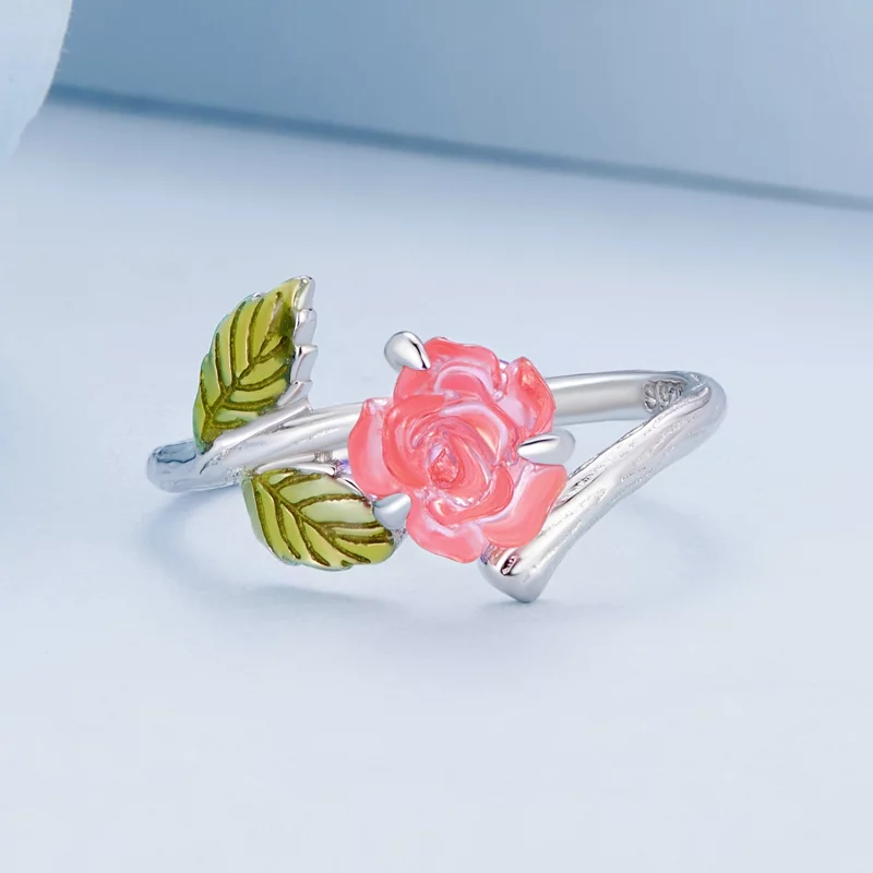 (image pour) Bague ouverte en cristal rose de style Pandora - BSR472-PKE - Afficher 6