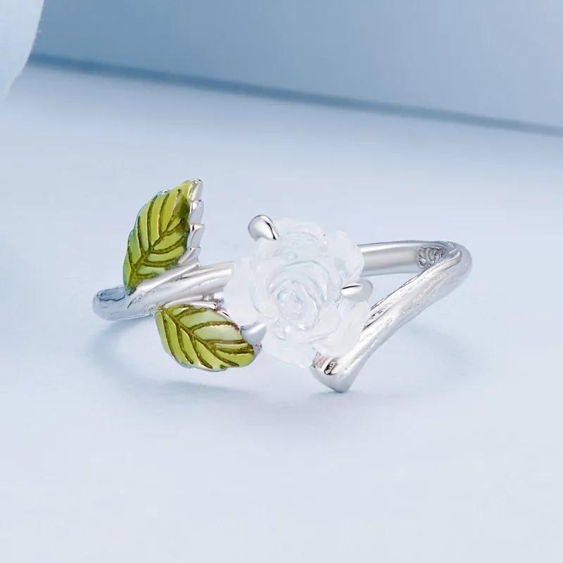 (image pour) Bague ouverte en cristal rose de style Pandora - BSR472-PKE - Afficher 7