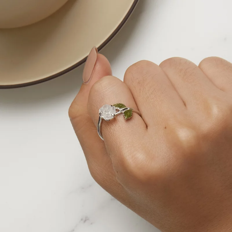 (image pour) Bague ouverte en cristal rose de style Pandora - BSR472-PKE - Afficher 11
