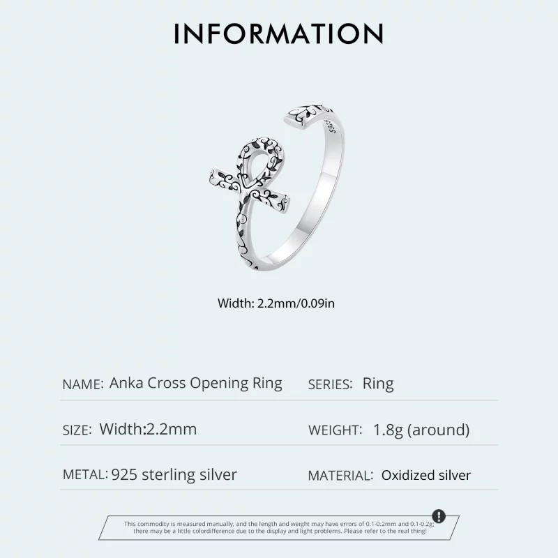 (image pour) Bague ouverte en style Pandora avec croix Ankh - SCR972-E - Afficher 4