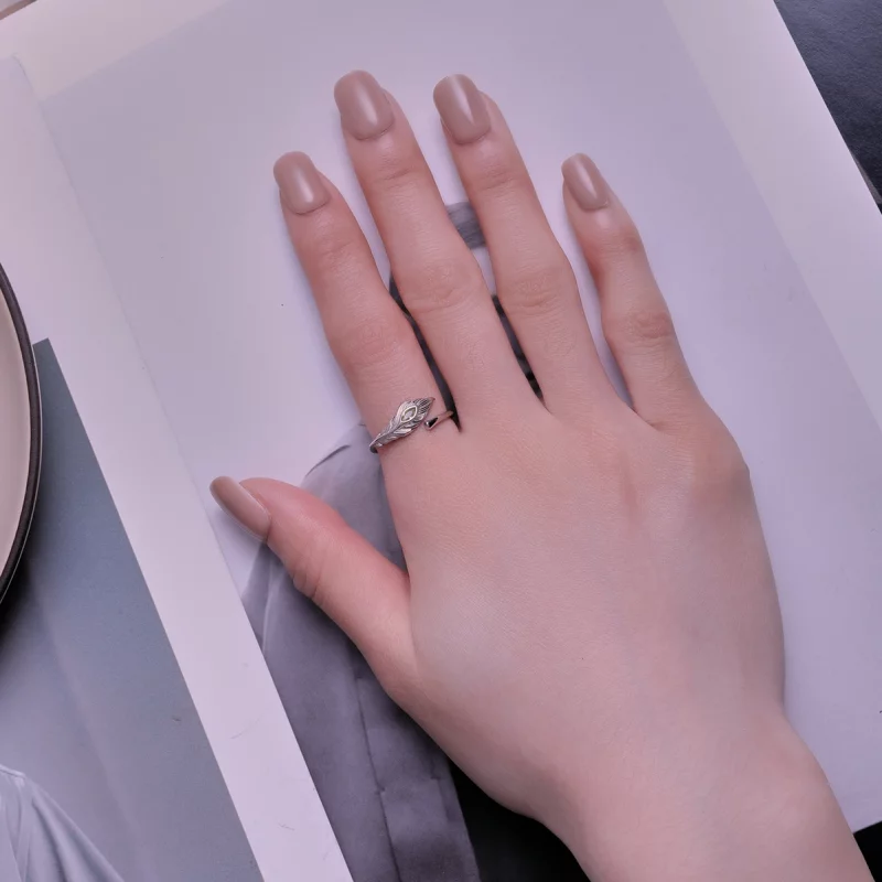 (image pour) Bague ouverte en style Pandora avec plumes de paon - BSR424 - Afficher 4