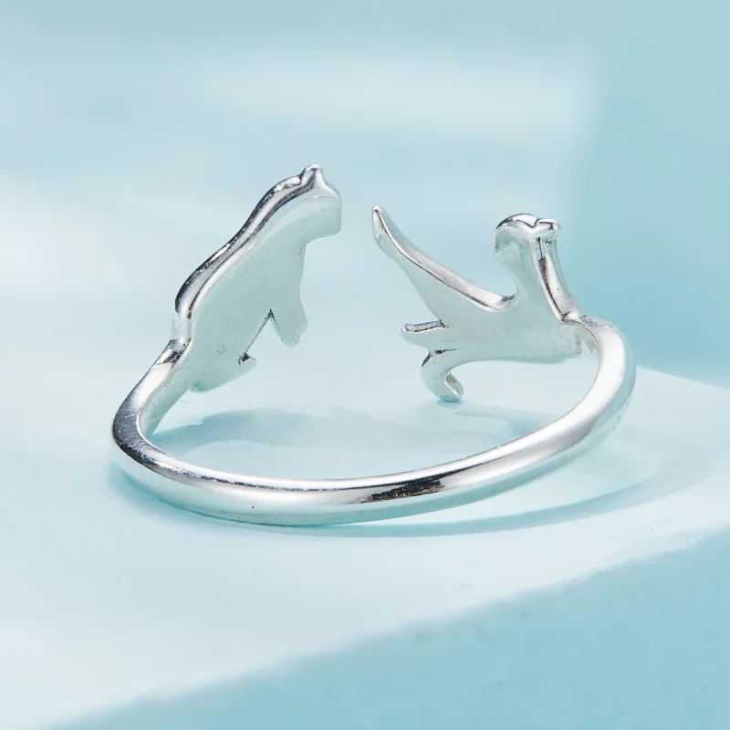 (image pour) Bague ouverte Pandora Style avec un chat - SCR917 - Afficher 4