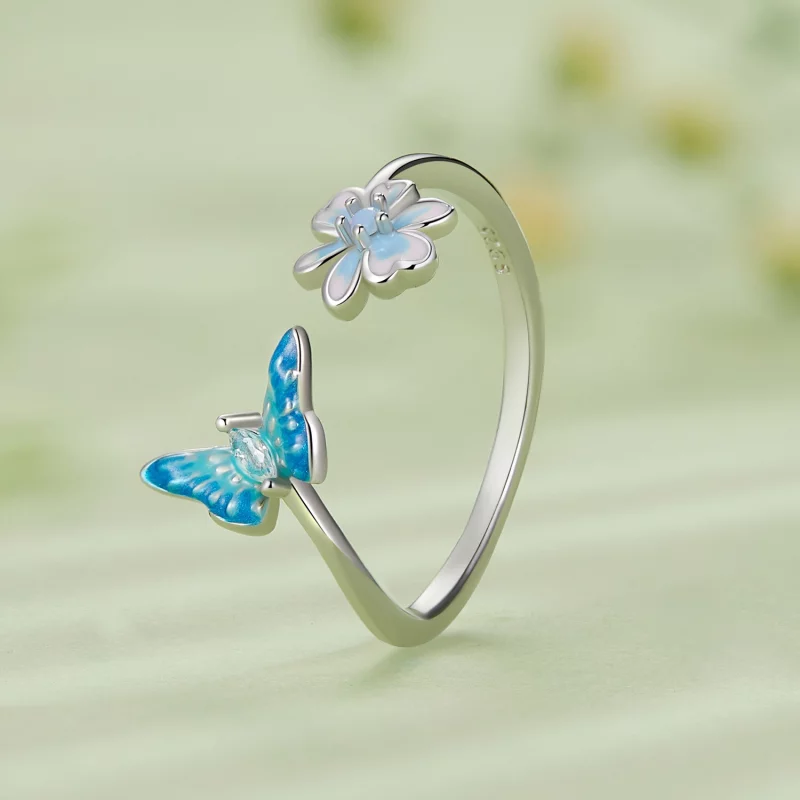 (image pour) Bague ouverte papillon de style Pandora - SCR911 - Afficher 2