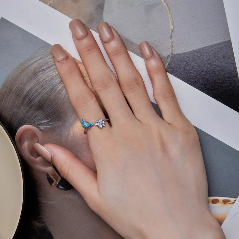 (image pour) Bague ouverte papillon de style Pandora - SCR911 - Afficher 5