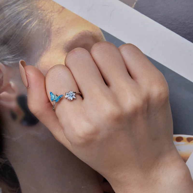 (image pour) Bague ouverte papillon de style Pandora - SCR911 - Afficher 6