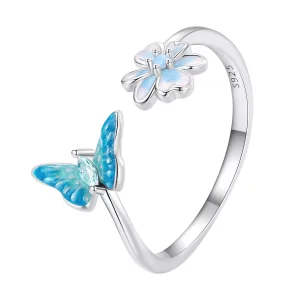(image pour) Bague ouverte papillon de style Pandora - SCR911
