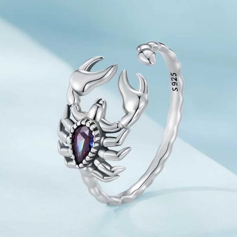 (image pour) Bague ouverte rétro style Pandora avec scorpion - SCR974-E - Afficher 2