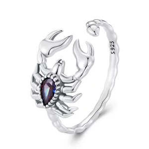 (image pour) Bague ouverte rétro style Pandora avec scorpion - SCR974-E