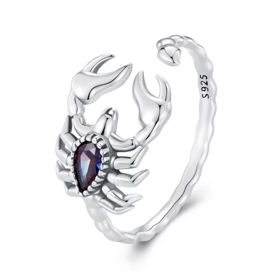 (image pour) Bague ouverte rétro style Pandora avec scorpion - SCR974-E