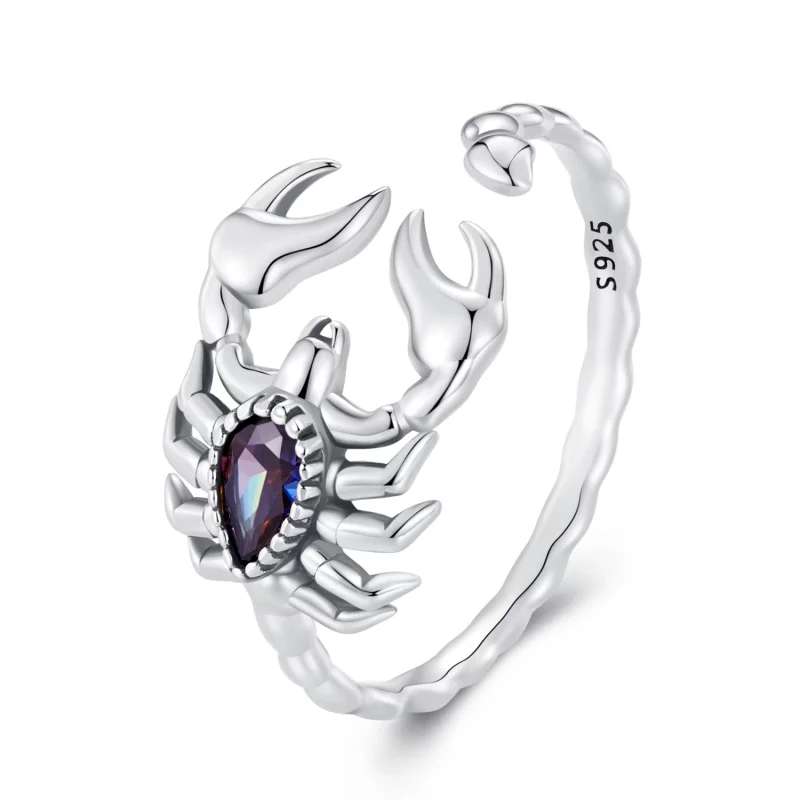 (image pour) Bague ouverte rétro style Pandora avec scorpion - SCR974-E
