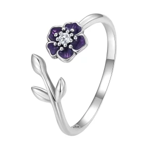 (image pour) Bague ouverte style Pandora avec fleur - BSR394