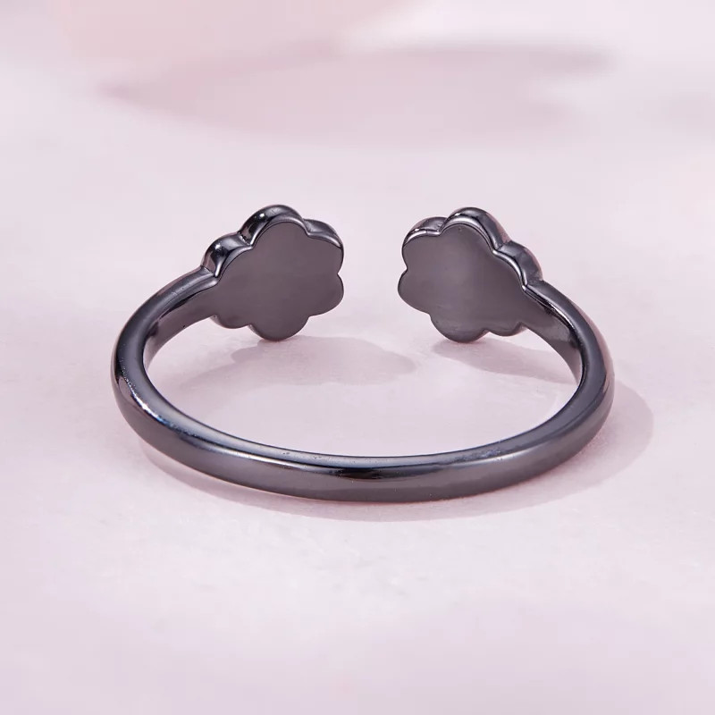 (image pour) Bague ouverte style Pandora avec griffe de chat noir - SCR913 - Afficher 3